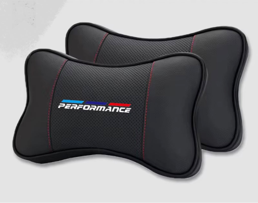 Car Seat Headrest Auto Logo Neck Pillow For BMW Performance